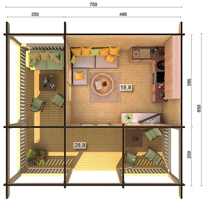 Agneta 18,8+28,8 m2