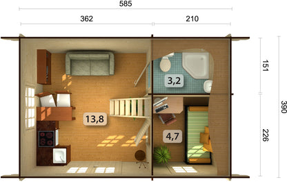Sandra 29,9 m2